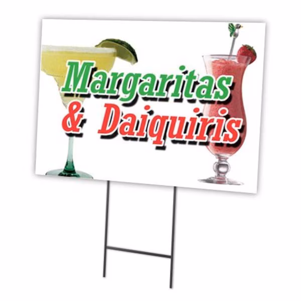 Margarita & Daiquiris Yard & Stake outdoor plastic coroplast window, C-1824 Margarita & Daiquiris